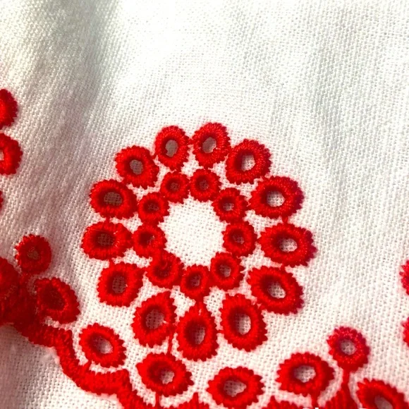 J Crew NWOT Linen/Cotton Scalloped Embroidered Eyelet Lace Boho Shorts s… - Picture 8 of 10